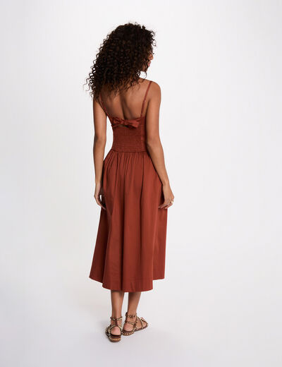Vestido escote tirantes finos marr&oacute;n co&ntilde;ac mujer