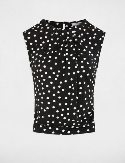 Camiseta corta sin mangas negro mujer