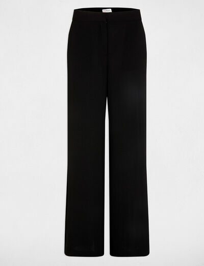 Pantal&oacute;n ancho y fluido negro mujer
