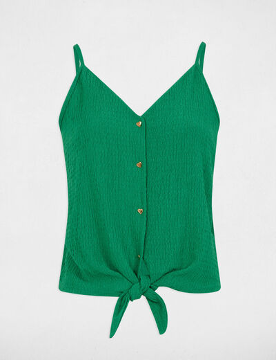Top con tirantes finos verde mujer