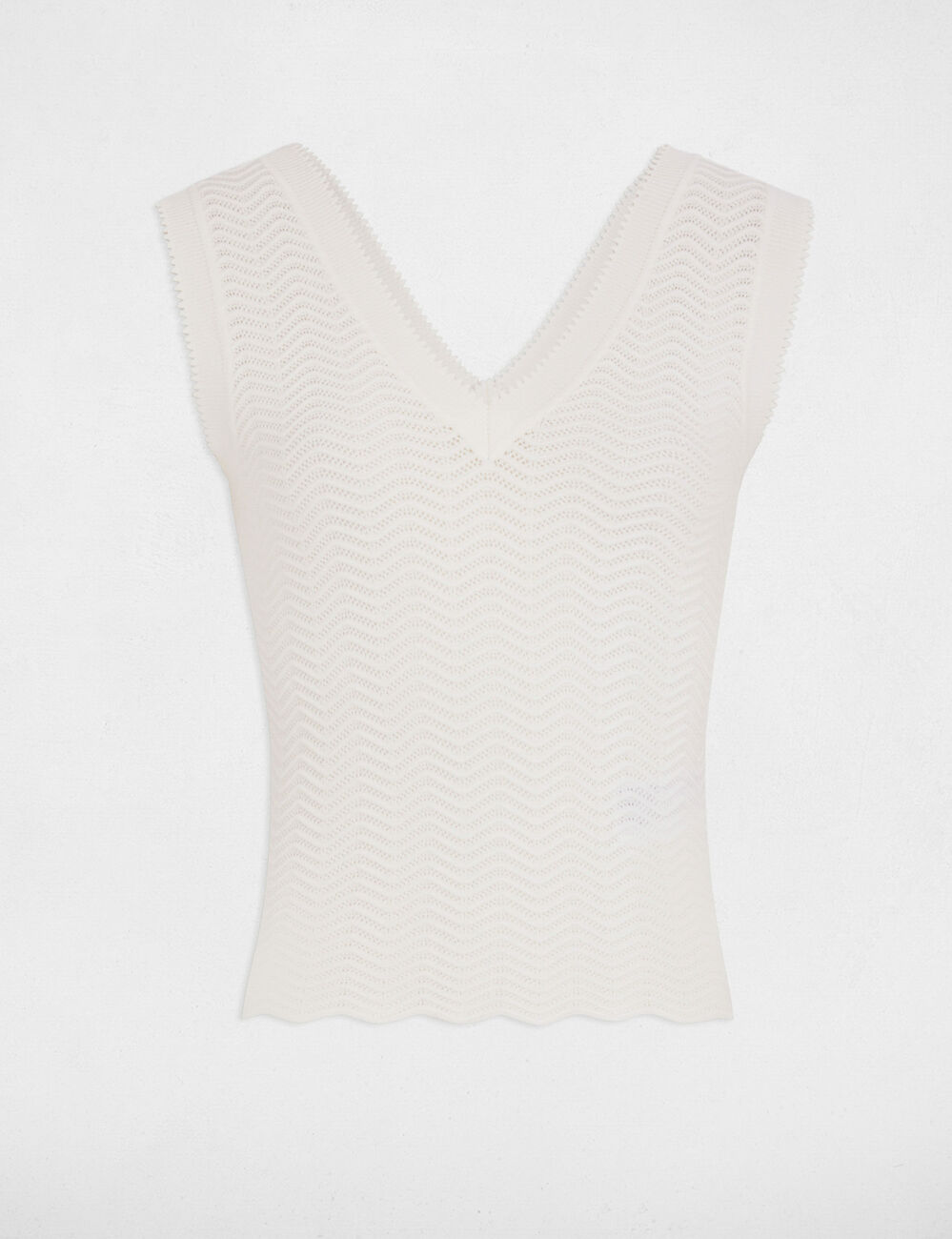 Top punto sin mangas blanco mujer