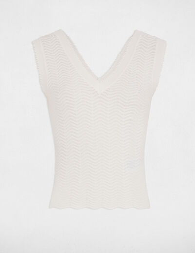 Top punto sin mangas blanco mujer