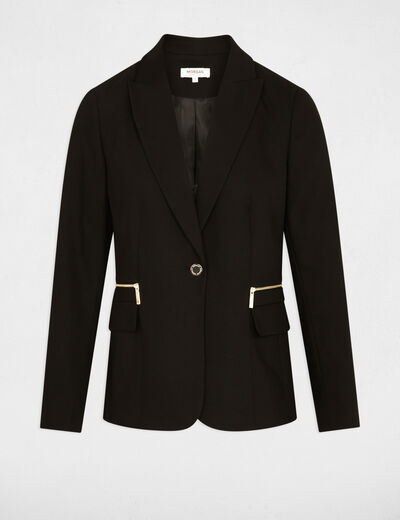 Chaqueta detalles cremallera negro mujer
