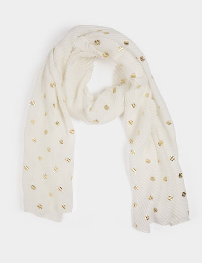 Pa&ntilde;uelo de lunares blanco mujer