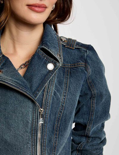 Chaqueta vaquero corta denim stone mujer
