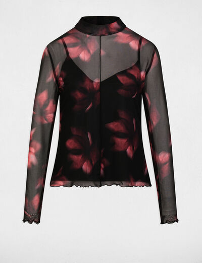 Camiseta ajustada manga larga multicolor mujer