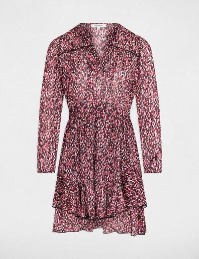Vestido corto con cuello en V multicolor mujer