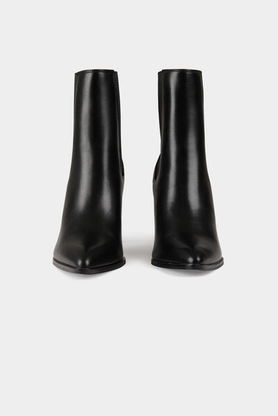 Botines elásticos de tacones negro mujer