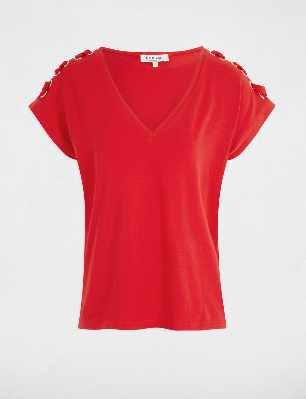 Camiseta manga corta rojo mujer