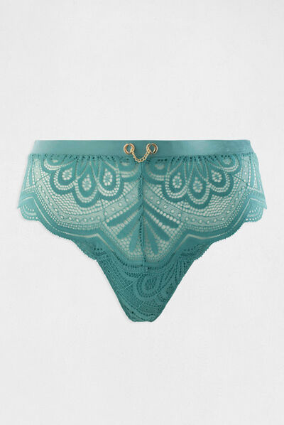 Shorty de encaje azul mujer