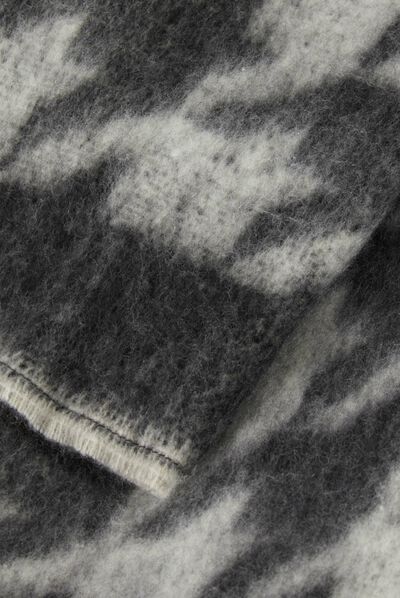 Bufanda estampado pata de gallo gris moyen mujer