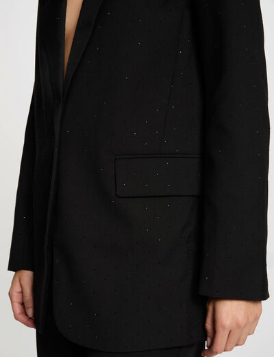Americana larga lentejuelas negro mujer