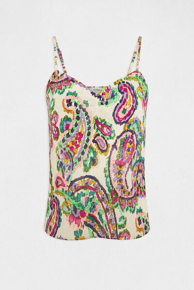 Blusa tirantes finos estampado cachemira multico mujer