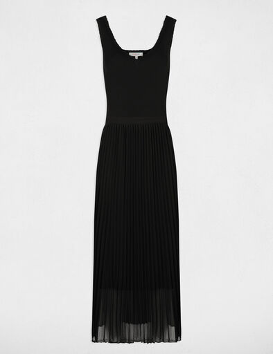 vestido punto largo entallado negro mujer Vestido punto largo entallado negro mujer