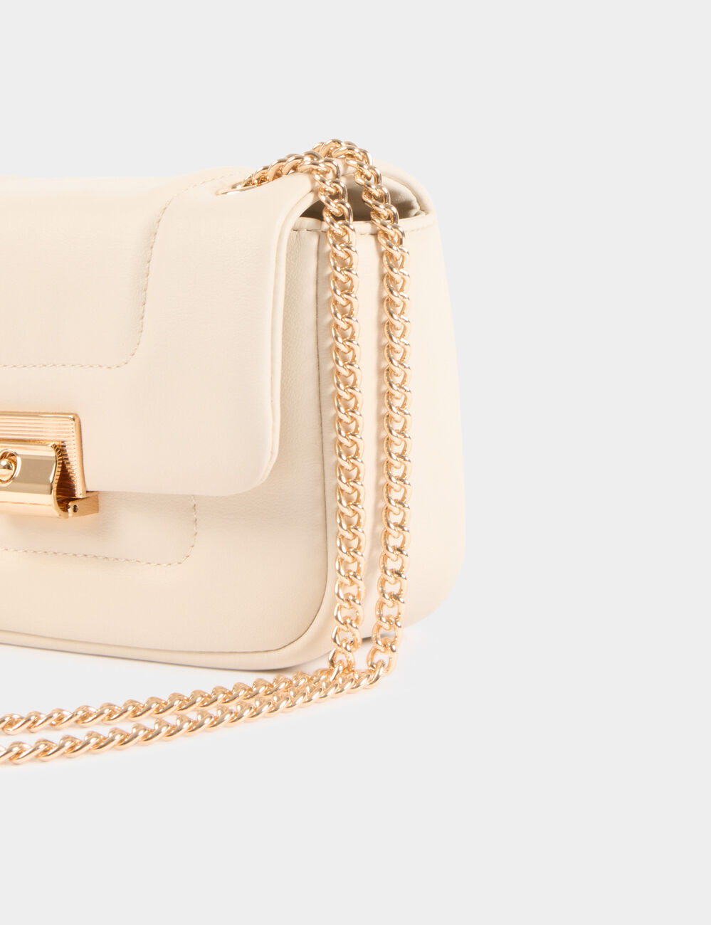 Bolso cartera de mano marfil mujer