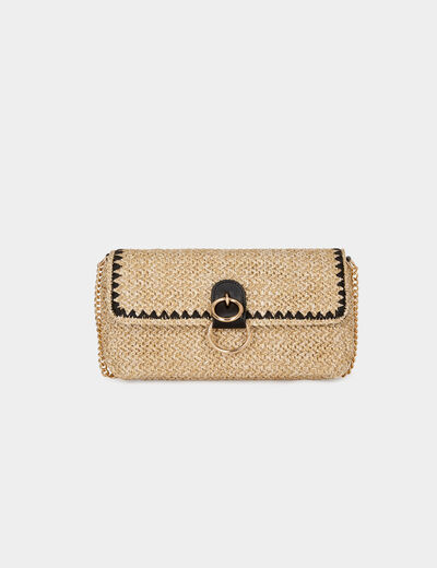 Bolso trenzado arena mujer