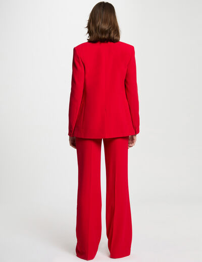 Americana entallada abotonada rojo mujer