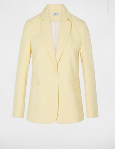 Chaqueta con cuello de sastre amarillo claro mujer