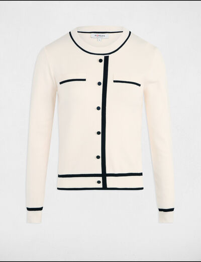 Jersey cuello redondo marfil mujer