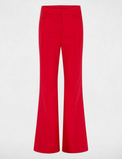 Pantalón boot-cut rojo mujer