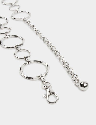 Cinturón anillas de metal couleur argent mujer