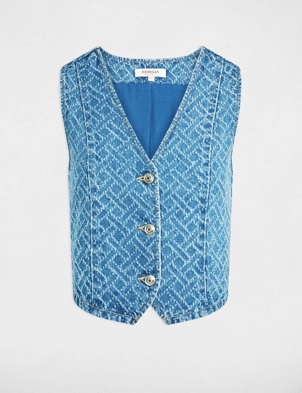 Chaleco vaquero sin mangas denim stone mujer