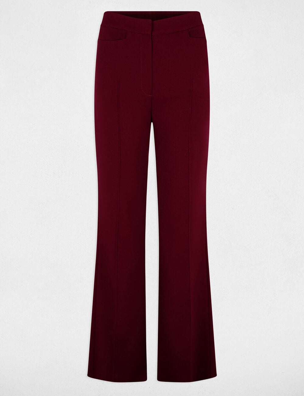 Pantal&oacute;n boot-cut burdeos mujer