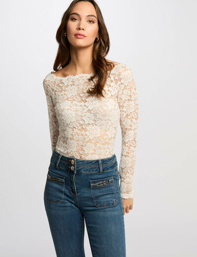 Camiseta manga larga blanco mujer