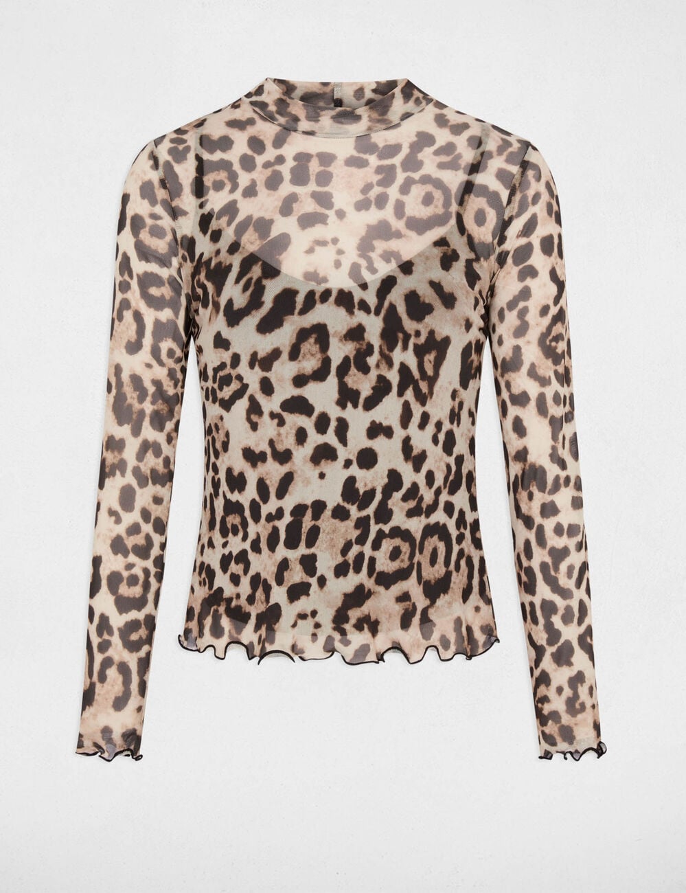 Camiseta de cuello alto multicolor mujer