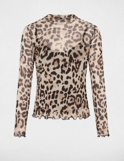 Camiseta de cuello alto multicolor mujer