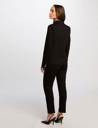 Pantalón cigarette con pinzas negro mujer