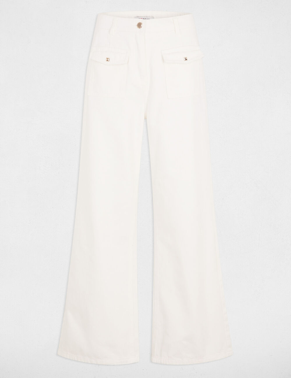 Vaquero pernera ancha blanco mujer