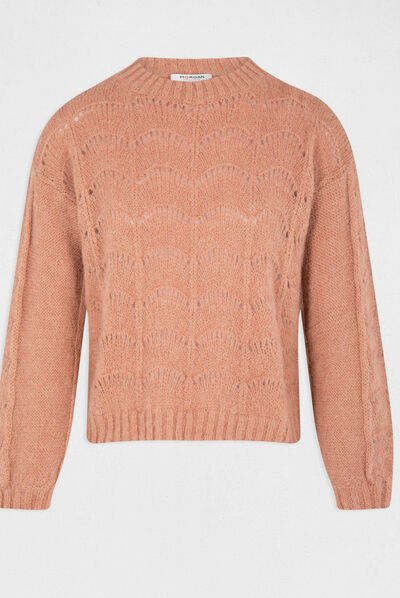 Jersey manga larga rosa pastel mujer