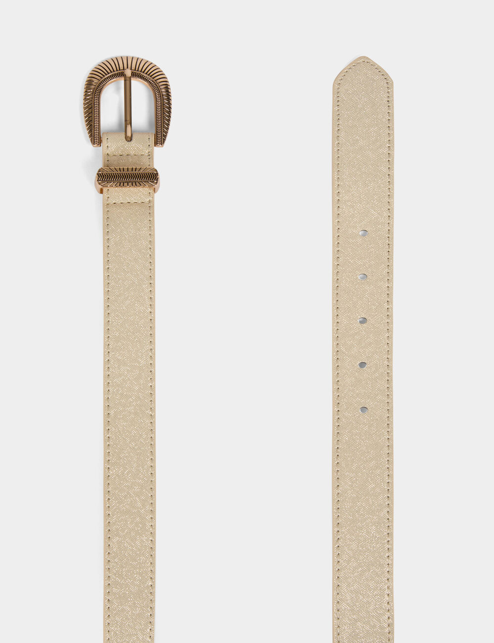Cintur&oacute;n con lentejuelas amarillo oro mujer