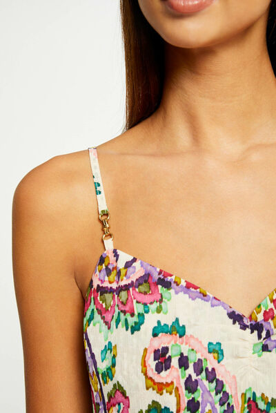 Blusa tirantes finos estampado cachemira multico mujer