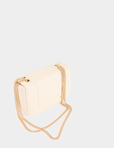 Bolso cartera de mano marfil mujer