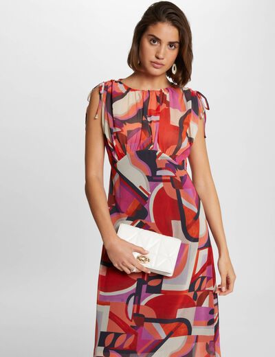 Vestido entallado estampado multicolor mujer