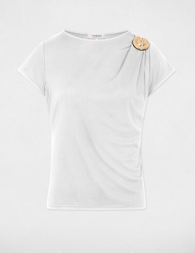 Camiseta cuello redondo blanco mujer