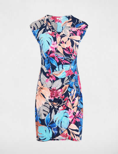 Vestido corto escote multicolor mujer