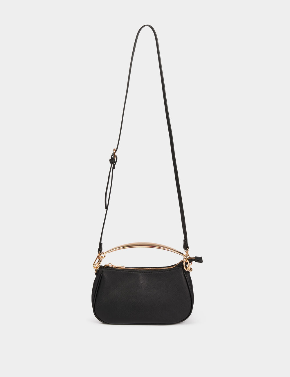Bolso bandolera de polipiel negro mujer
