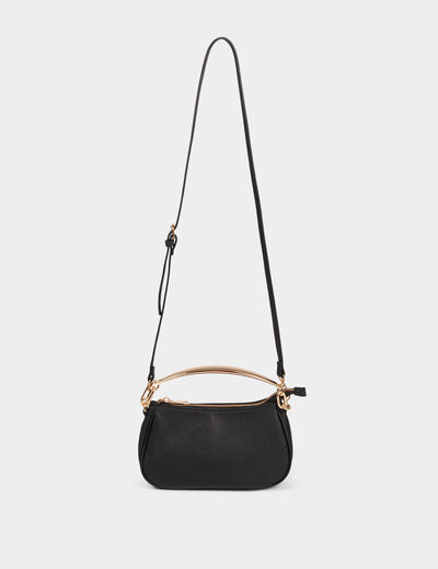 Bolso bandolera de polipiel negro mujer