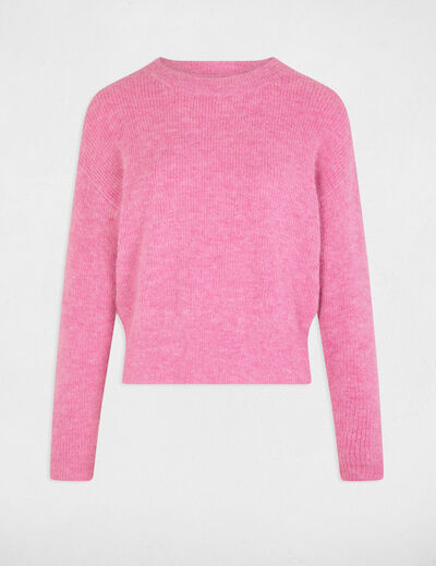 Jersey cuello redondo rosa mujer