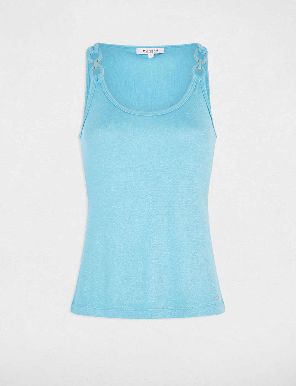 Top sin manga azul cielo mujer