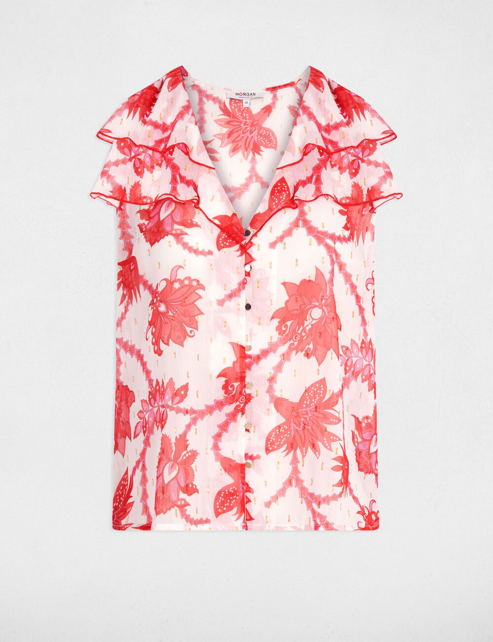 Camisa sin manga multicolor mujer