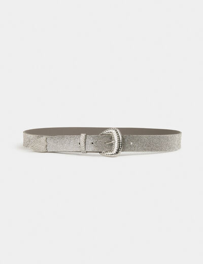 Cinturón con strass couleur argent mujer
