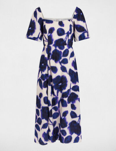 Vestido largo recto estampado multicolor mujer