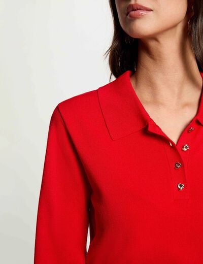 Jersey con cuello vuelto rojo mujer