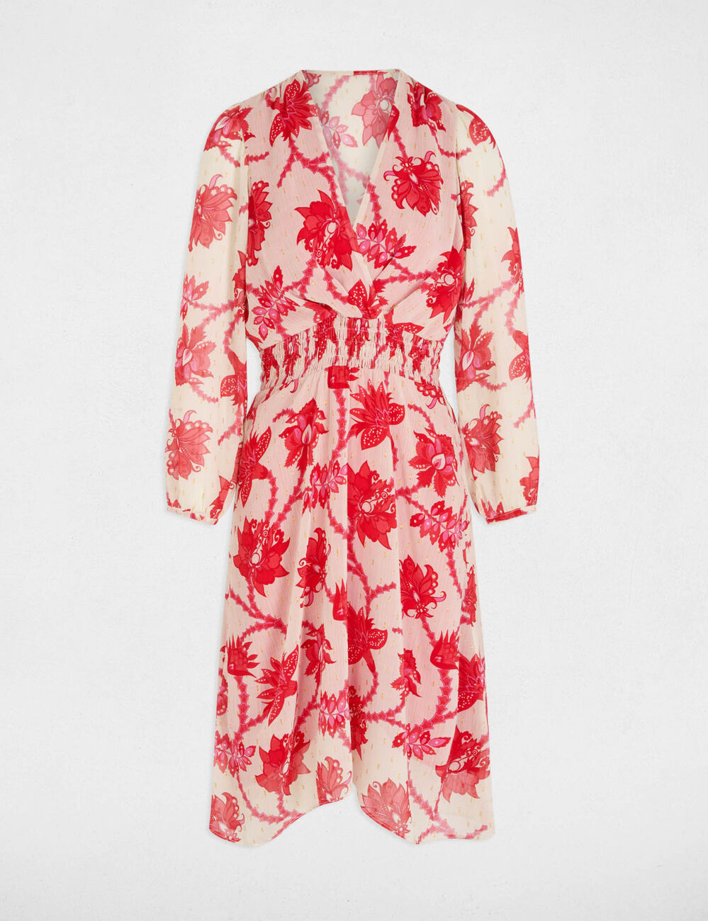 Vestido acampanado estampado multicolor mujer