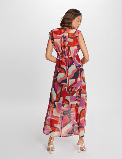 Vestido entallado estampado multicolor mujer