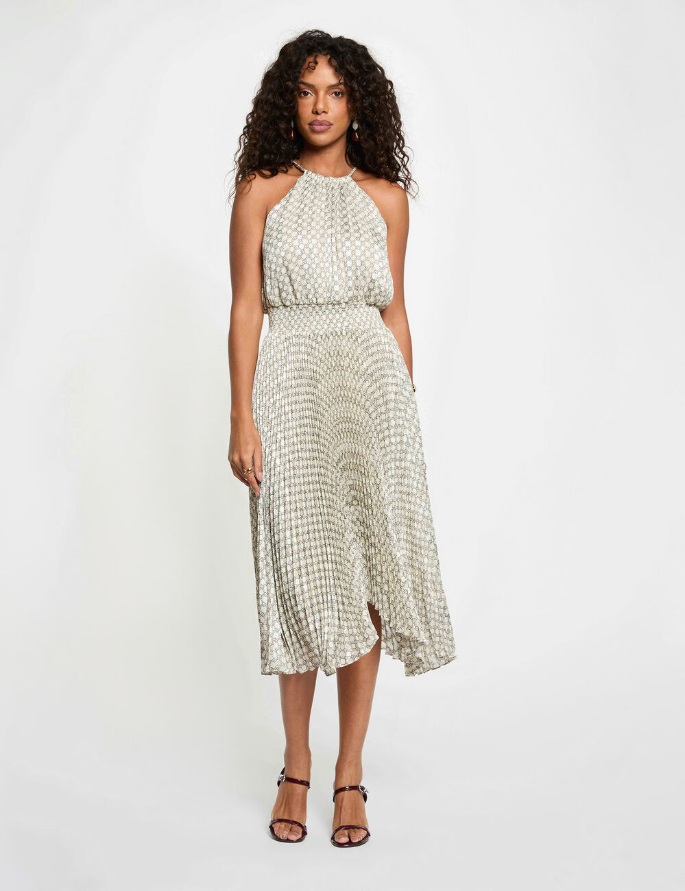 Vestido sin mangas estilo americano multicolor mujer
